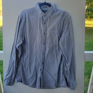 Eddie Bauer Button Up‎ Shirt Mens Large Gray Classic FIt Cotton Casual
